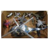 COLLECTION TOY AIRPLANES, HELICOPTERS MOSTLY METAL