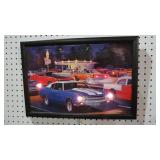 LIGHT UP DRIVE IN MUSCLE CAR SCENE IN FRAME