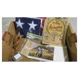 BOX MILITARY RATIONS, PHOTOS, FLAG, MISC.