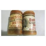 PAIR EDISON GOLD MOULDED RECORDS ORIGINAL BOXES