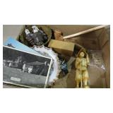 BOX POSTCARDS, PHOTOS, PIPE, MISC.