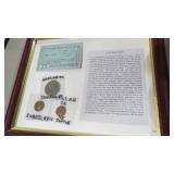 3 KENTUCKY COAL MINING SCRIP IN FRAME