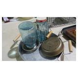 LODGE IRON SKILLET & KITCHEN ITEMS