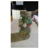 BALL QUART JAR FULL OF SHOOTER MARBLES