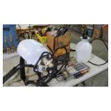 2 GARDEN SPRAYERS, OBRAZE/WELDER, BATTERY CHARGER