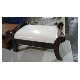PADDED WOOD FRAME FOOTSTOOL
