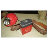 LIGHTED HELMET W/6 VOLT BATTERY & BELT