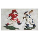 PAIR METAL BASEBALL WALL PLAQUES BY SEXTON
