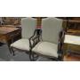 (2x) CARVED UPHOLSTERED PARLOR ARM CHAIRS