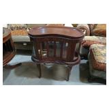 CHOCOLATE CABINET W/LIFT OFF TOP, GLASS SIDES/DOOR