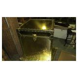 BRASS STORAGE TRUNK, 18 X 18 X 22.5" W/KEY