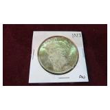 1923 P PEACE SILVER DOLLAR AU 90%