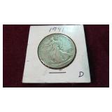 1941 D WALKING LIBERTY HALF DOLLAR 90%