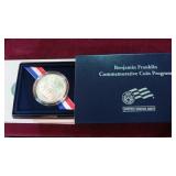 BEN FRANKLIN COMM. COIN W/BOX, PAPERS