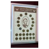 FRAMED LINC. WHEAT PENNY COLL. 1934-58