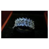 LADIES STAMPED .925 WHITE SAPPHIRE RING SZ 7