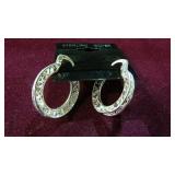 LADIES STAMPED .925 FILIGREE HOOP EARRINGS