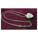 LADIES STAMPED .925 FILIGREE HEART NECKLACE 20"