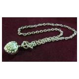 LADIES STAMPED .925 CHOKER HEART NECKLACE