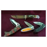 SINGLE BLADE KNIFE & 3 LOCK BLADES KNIVES