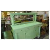 PAINTED GREEN EMPIRE STYLE BUFFET, NO MIRROR