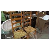 (2X) LADDER BACK, WOVEN SEAT CHAIRS