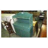 PAINTED GREEN BUFFET SERVER 1 DRAWER, 2 DOORS