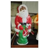 BLACK BLOW MOLD SANTA CLAUS, 38" TALL