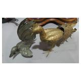 PAIR METAL FIGHTING ROOSTERS
