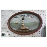WELCOME HOME RAISED LIGHTHOUSE SIGN