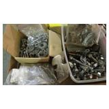 BOX LOT NUTS, BOLTS, MISC. TOOLS