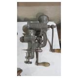 2 TABLE MOUNT MEAT GRINDERS, PORKERT IDEAL, WIZARD