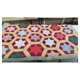 FULL SIZE HAND PIECED QUILT - STAR PATTERN
