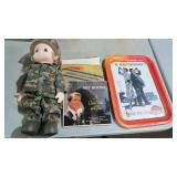 METAL COKE TRAY, 45 RPM RECORDS, PREC MOMENTS DOLL