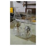 2 VINTAGE OIL LAMPS W/STACKS