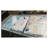 3 ANTIQUE QUILTS - SHOWING WEAR