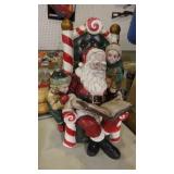 LARGE CERAMIC SANTA READING TO CHILDREN