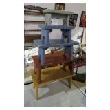 SET OF 5 STACKING WOOD STOOLS