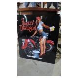 HARLEY DAVIDSON METAL EMBOSSED SIGN, 13 X 15"