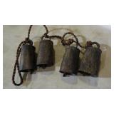 COLLECTION OF JINGLE BELLS ON ROPE