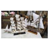 2 HAND MADE WHALING SHIPS