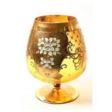 AMBER ART GLASS SNIFTER/VASE