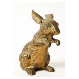 SOLID BRASS RABBIT FIGURE