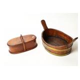 ANTIQUE ENGLISH PIGGIN & BOX