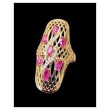 585 RG ART DECO STYLE RUBY RING