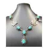 925 TURQUOISE LEAF NECKLACE