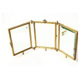 FRENCH BRASS TABLE DRESSING MIRROR