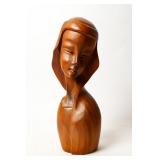 HAND CARVED FEMALE BUST
