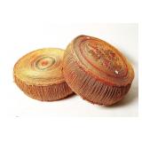 PAIR SIOUX? WOVEN FOOTSTOOLS.