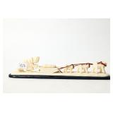 INUIT CARVED BONE DOG SLED SCULPTURE